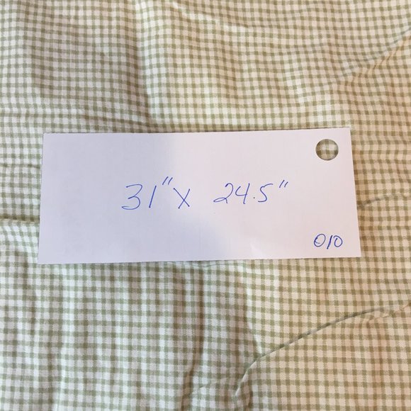 HC Heritage Collection Log Cabin Quilted Patchwork Pillow Shams Green Cream - Picture 6 of 6